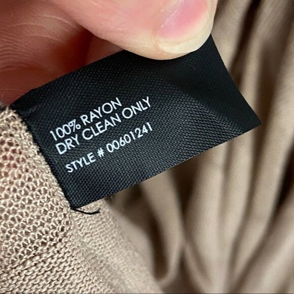 Club Monaco Striped Waterfall Cardigan Beige Tan Size Large Minimalist Basic L - Picture 5 of 8